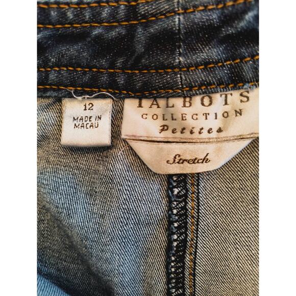 Talbots Petites Jeans Wmn's Sz 12P Stretch Denim Straight Leg Mid Rise Dark Wash - Picture 2 of 11